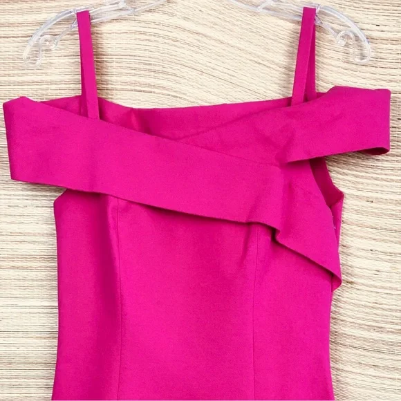 Emilio Pucci Cross Off Shoulders Straps Fit-n- Flare Cocktail Dress Fuchsia Sz 8 - Picture 5 of 12